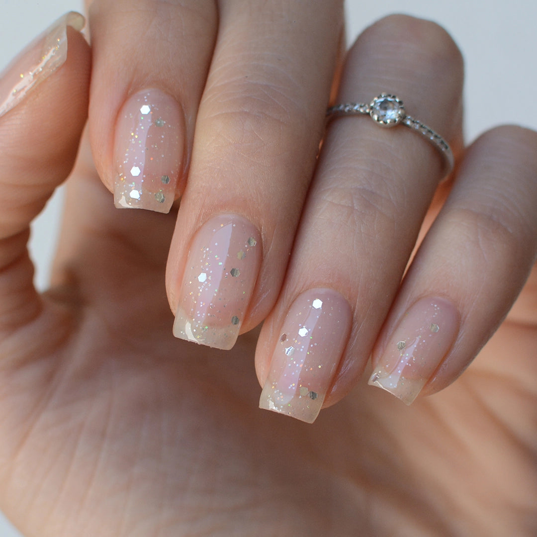 Glitter Gel Color - Pink Mask - vibrant nail polish with sparkling glitter