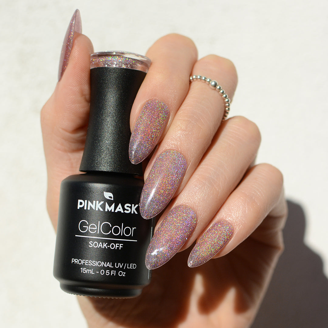 Gel Colors with a holographic Cat Eye effect