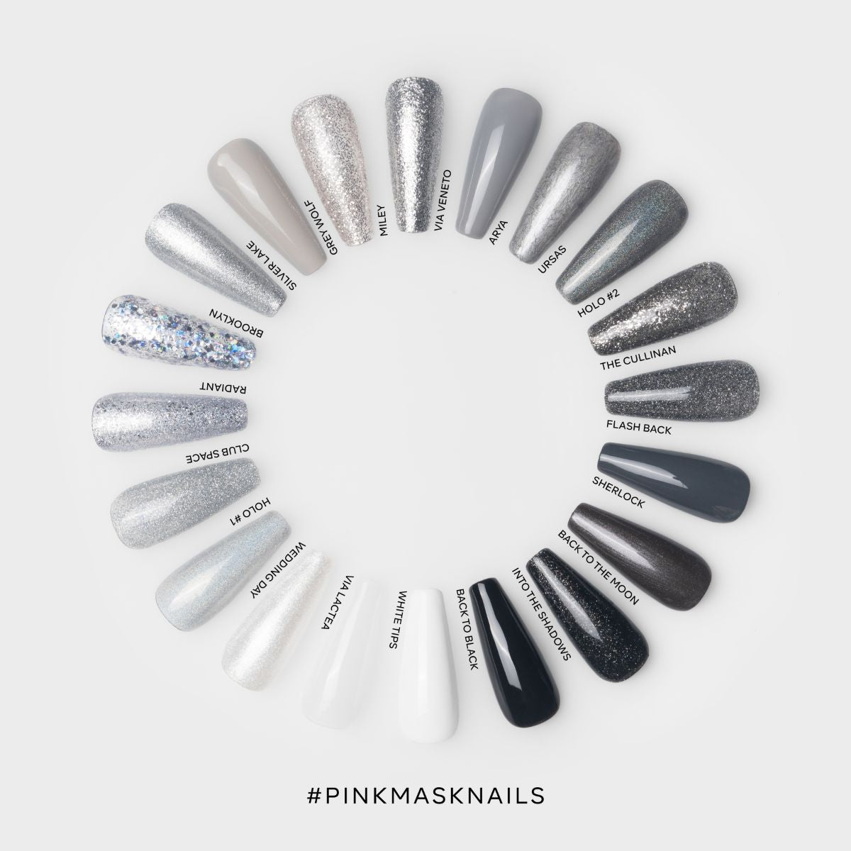 Gel Polish for nails - Black and White - Blanco y negro - Pink Mask