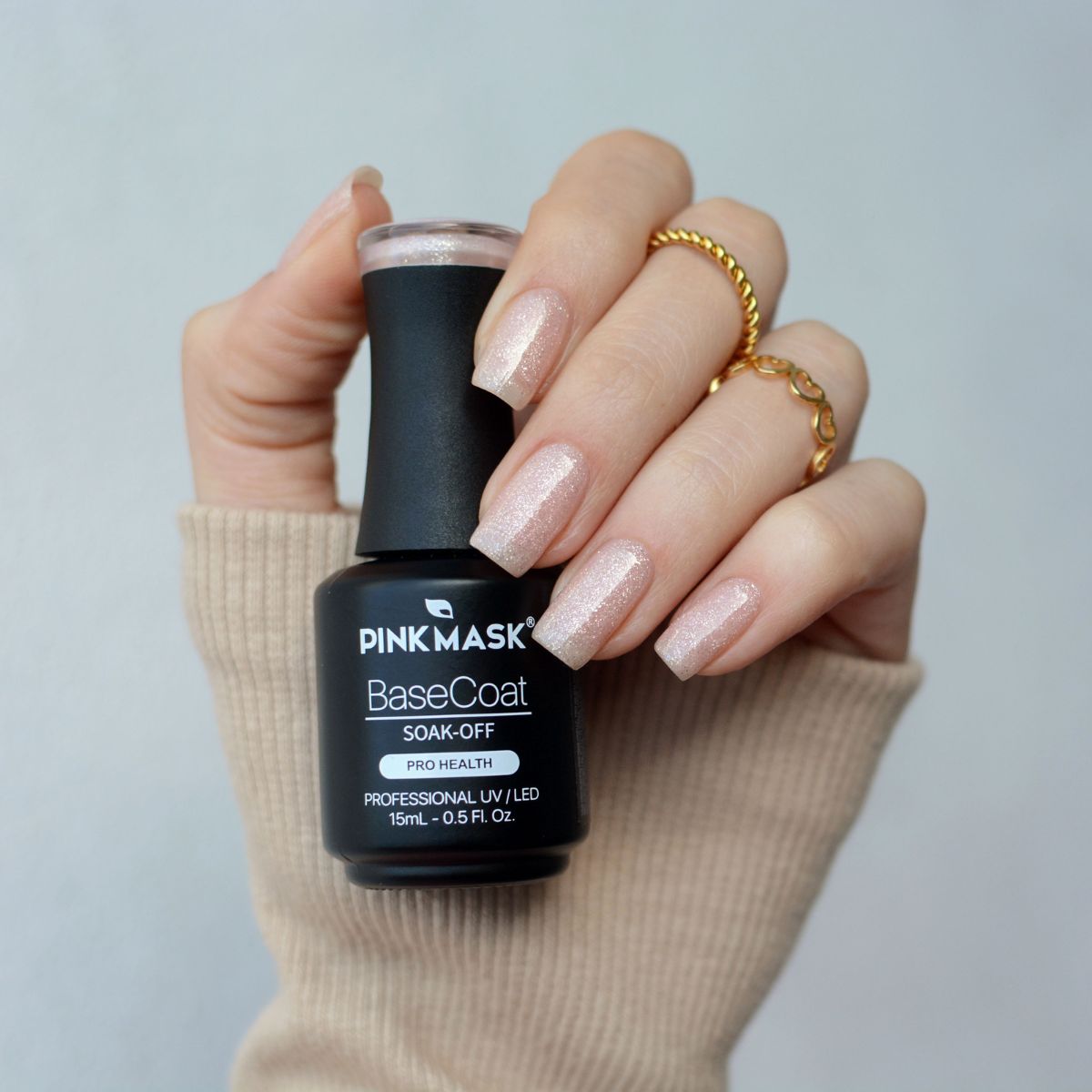 Rubber Base Coat - Sparkly Gold