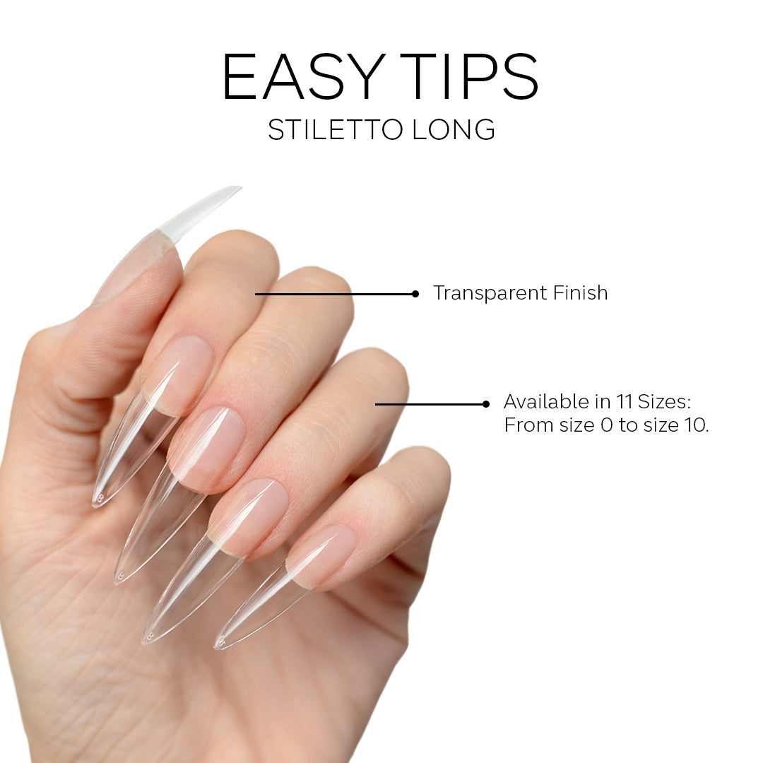 Pink Easy Tips Stiletto Long