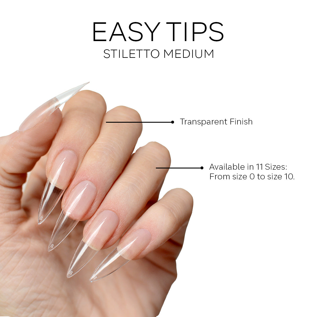 Pink Mask Easy Tips Stiletto Medium for nails
