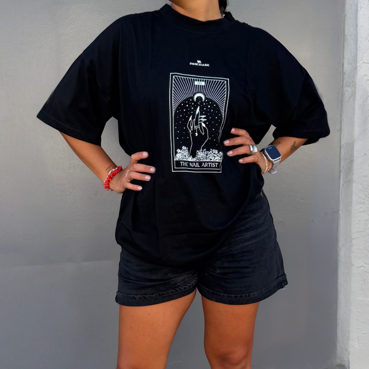 black t-shirt _Pink Mask_Remera_Merch
