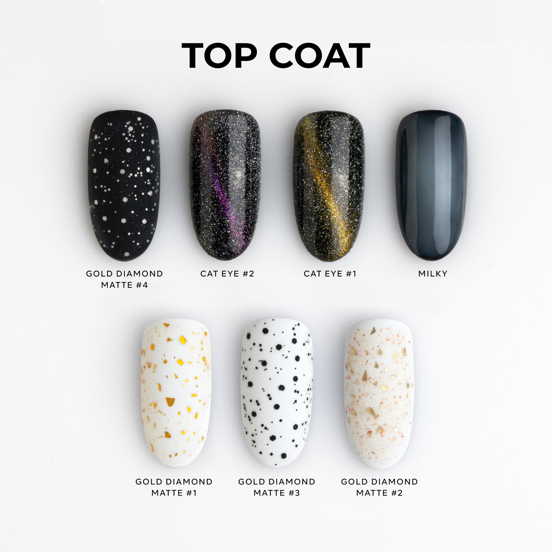 Top Coat - Gold Diamond Matte #3