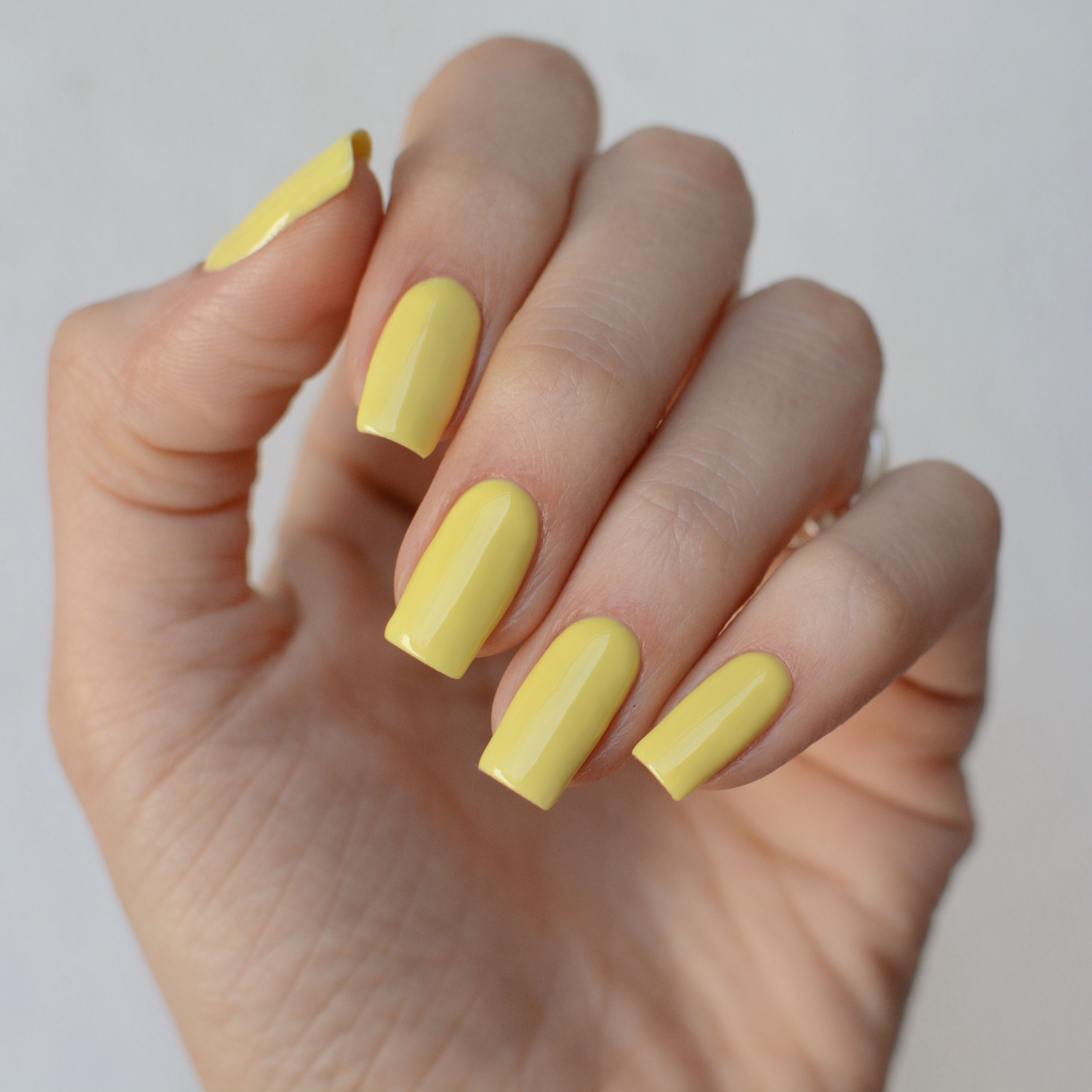 Gel Color - Pink Mask - vibrant yellow nail polish