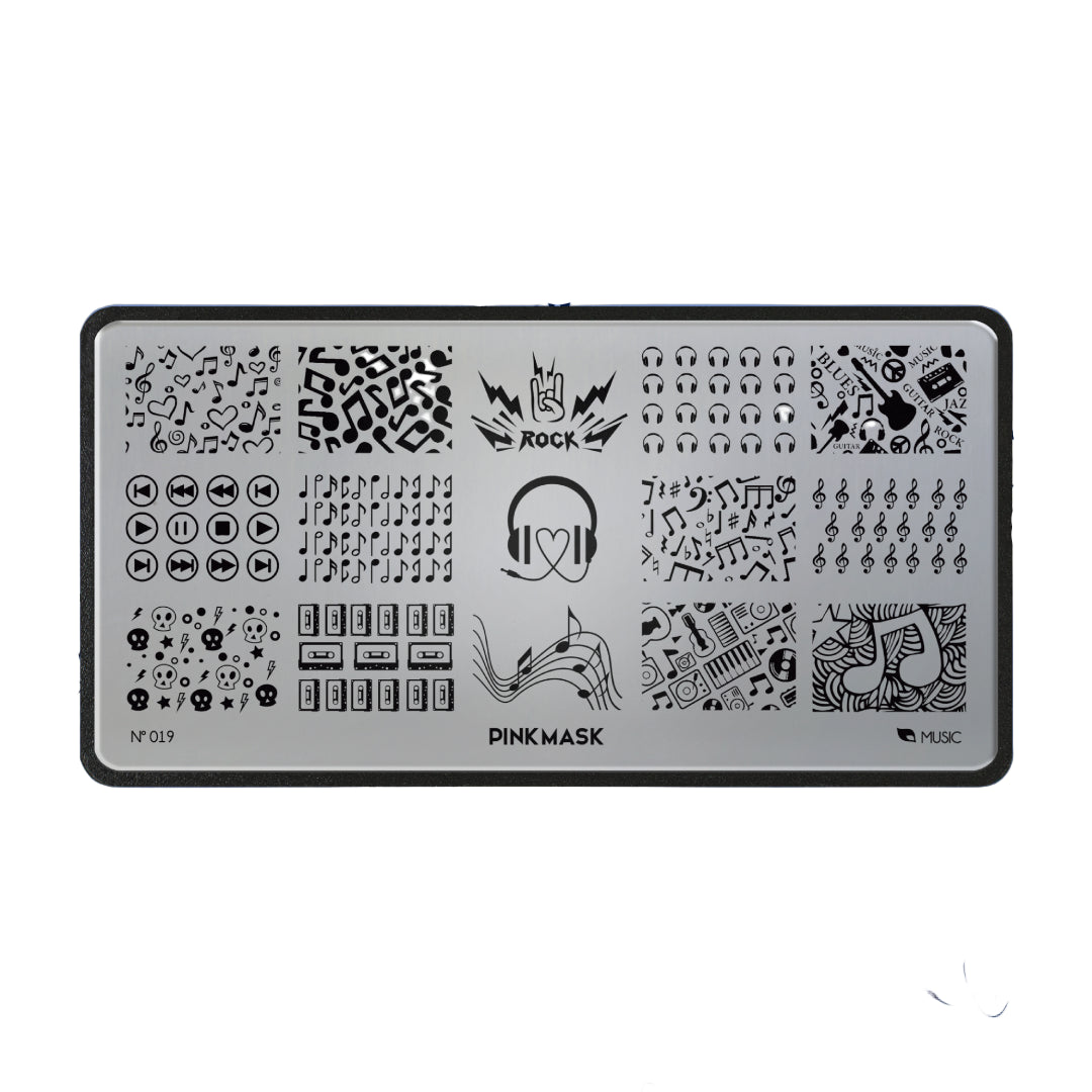 Stamping Plate: MUSIC - Pink Mask USA - Stamping Plates - Gel Polish