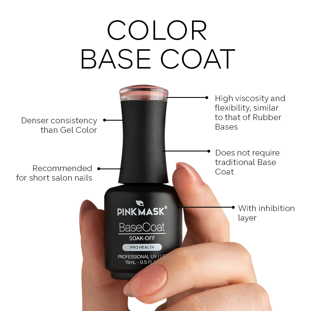 Color Base Coat - Pink Mask - vibrant nail color in 2 steps