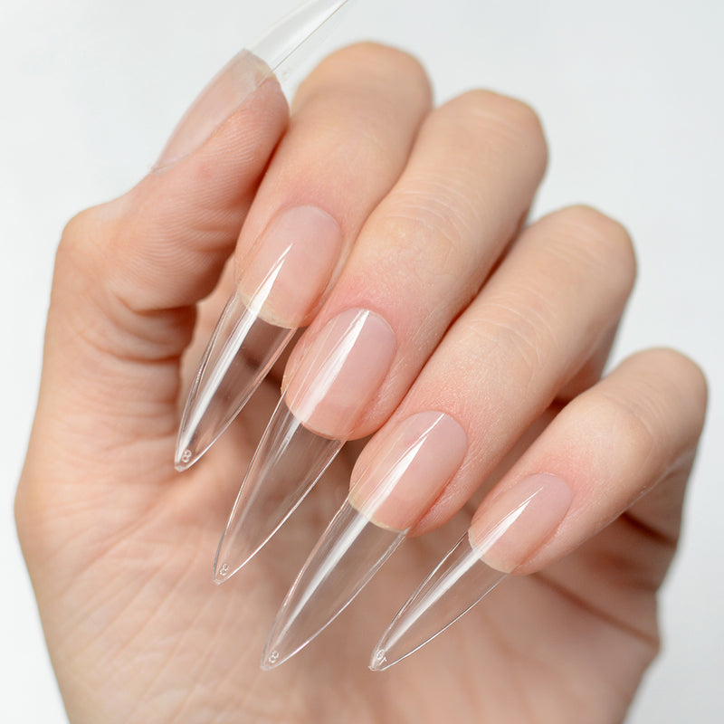 Soft Gel Tips Stiletto Long Pink Mask