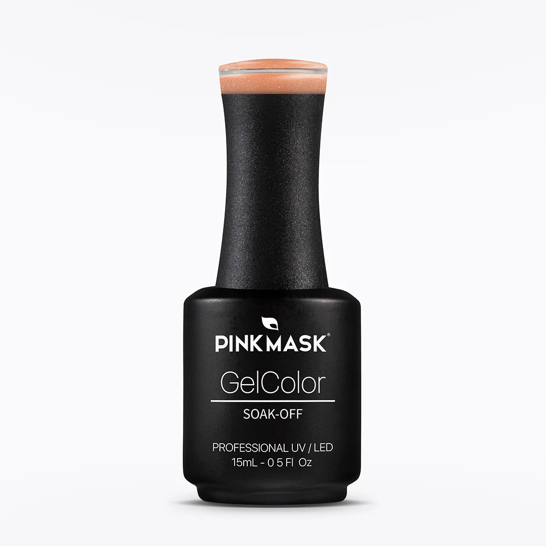 Glitter Gel Color - Pink Mask - vibrant nail polish with sparkling glitter for nail designs