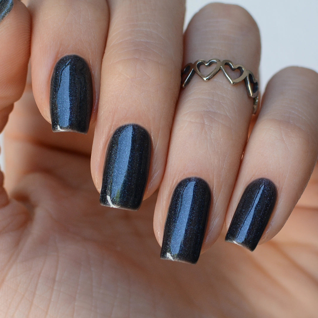 Gel Color for nails_Black whit glitter