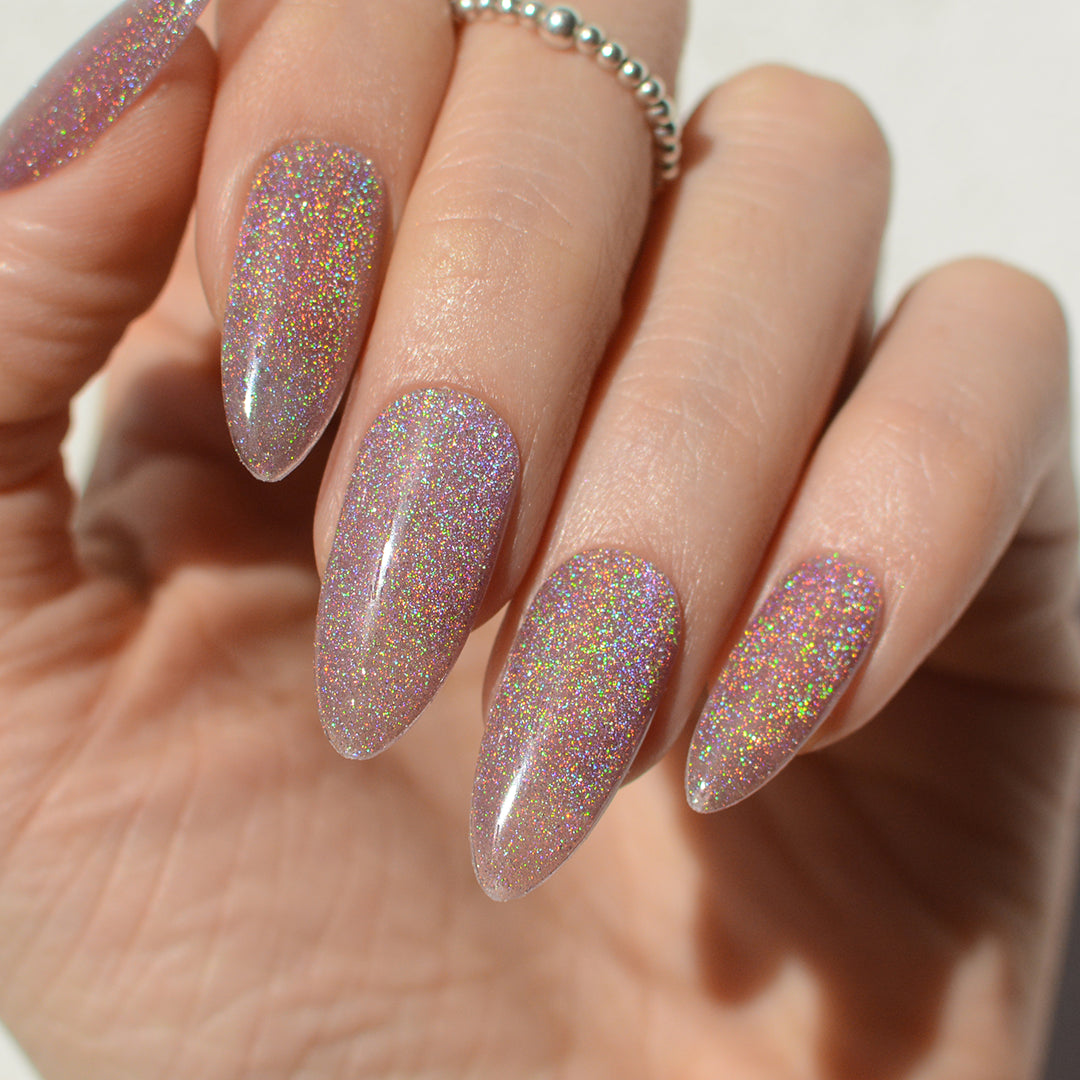 Gel Colors with a holographic Cat Eye effect_ Pink Mask