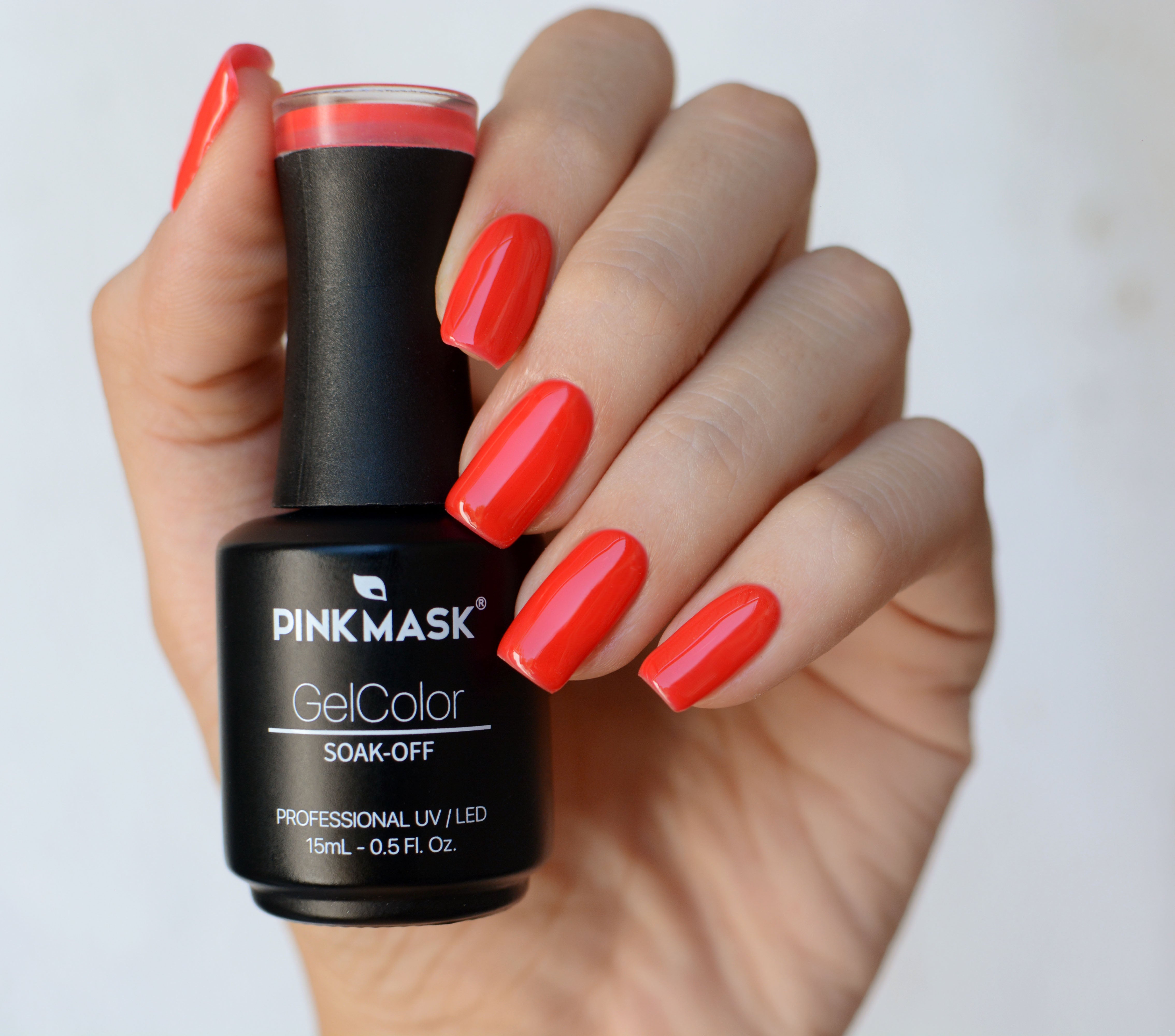 Gel Color Pink Mask - red nail polish - esmalte rojo