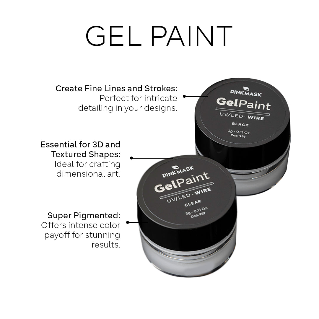 Gel Paint - Pink Mask - high pigmentation gel for freehand nail artwork and precise designs