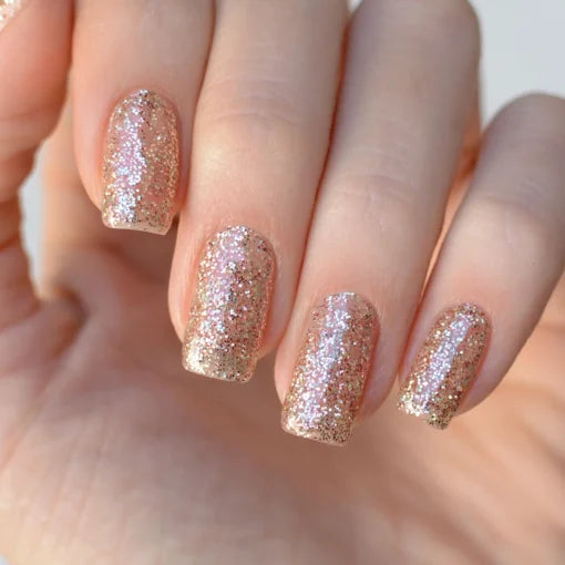 Glitter Gel Color - Pink Mask - vibrant nail polish with sparkling glitter for nail designs