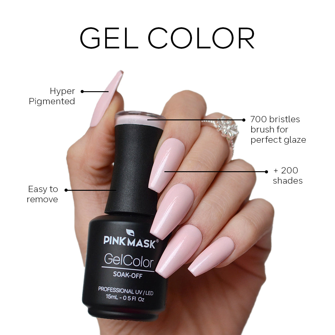 Gel Color - Pink Mask - infografia-nail polish - esmalte
