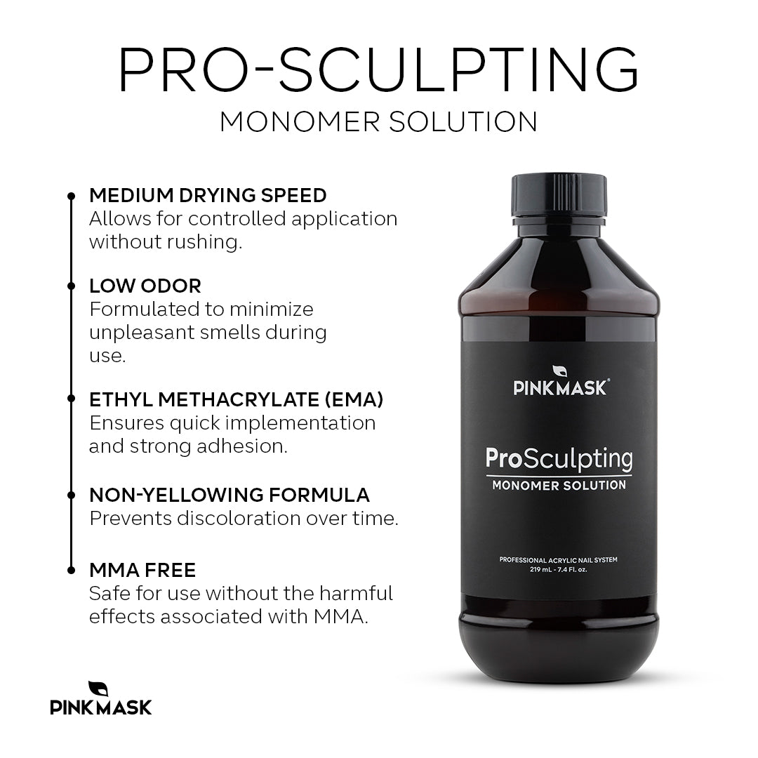 Pro Sculpting Monomer Solution - Pink Mask - for acrylic nail sculpting