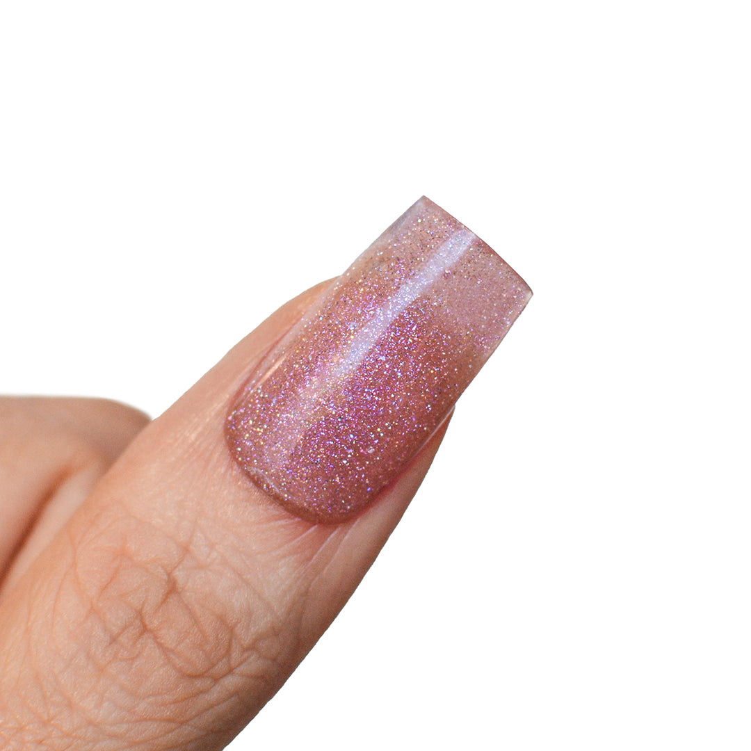 Polygel with Glitter - Pink Mask - vibrant glitter- acrygel for nail extensions