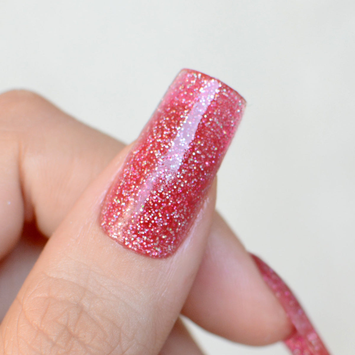 Polygel with Glitter - Pink Mask - vibrant glitter- acrygel for nail extensions