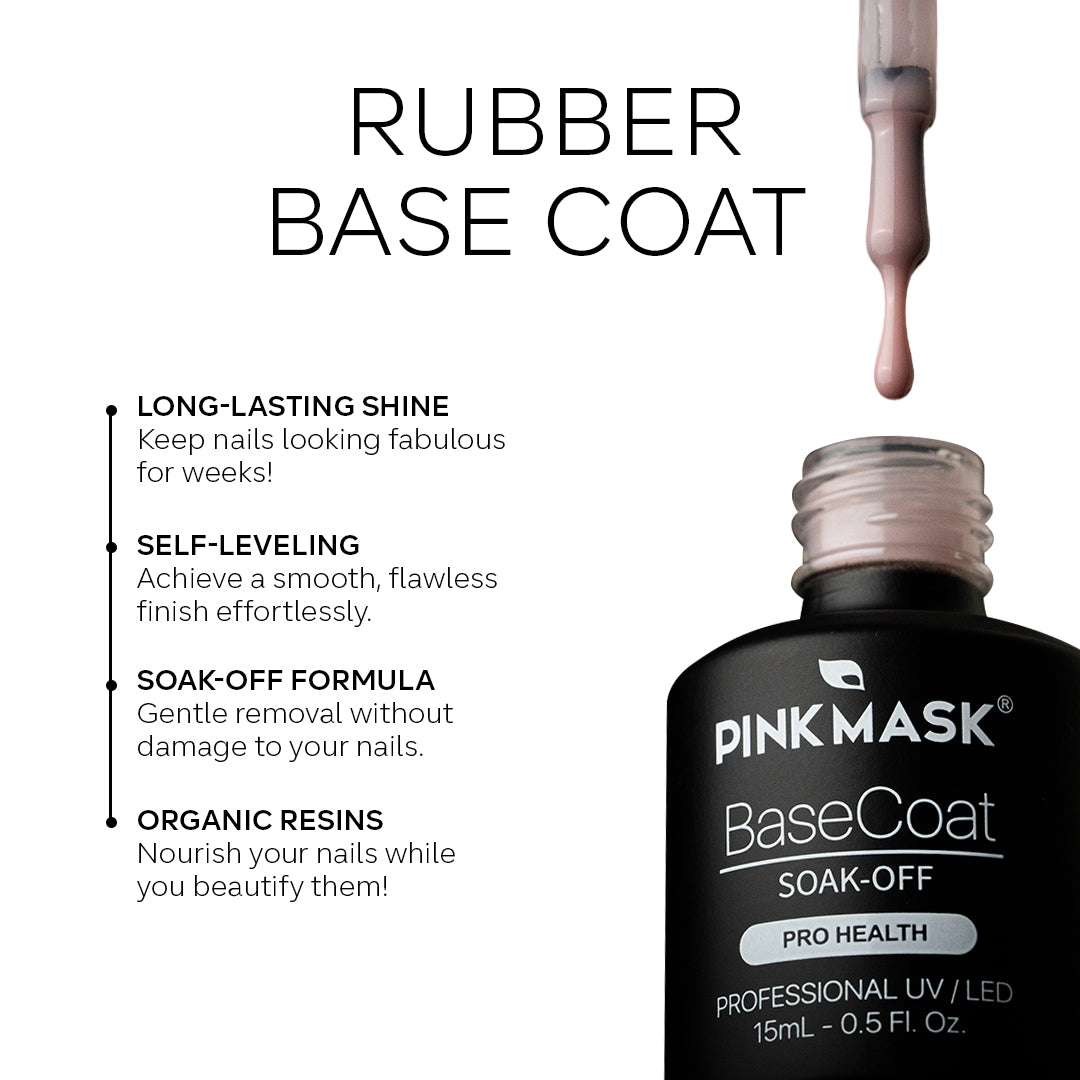 Rubber Base Coat - Pink Mask - high viscosity for nail strength