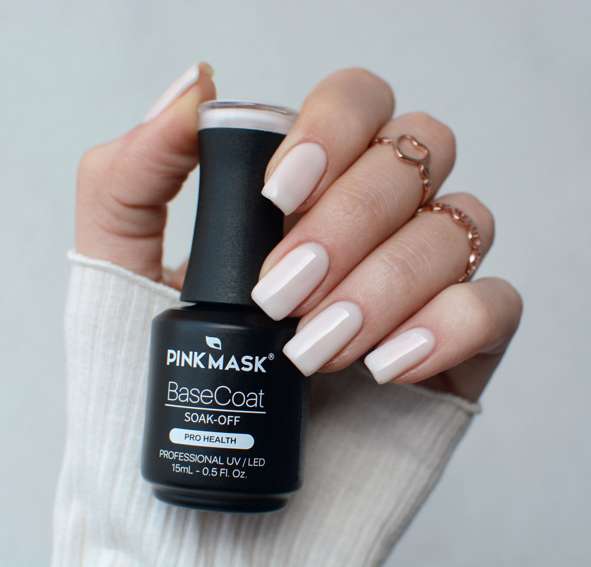 Rubber Base Coat - Pink Mask - high viscosity for nail strength