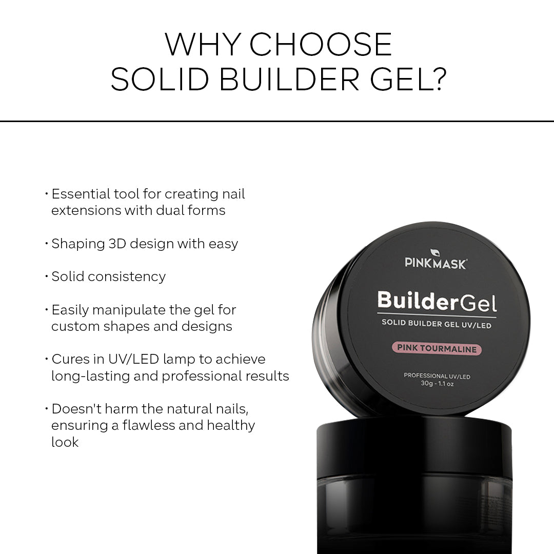 Solid Builder Gel - Pink Mask - gel for nail extensions and 3D designs