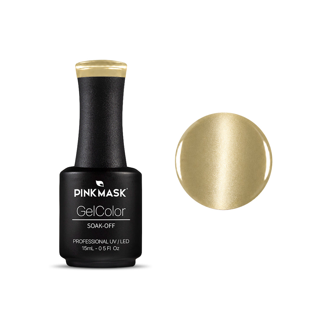 Champagne Pearl Pastel Cat Eye Gel Polish by Pink Mask - champagne pearl magnetic gel polish with fine magnetic particles for a luminous cat eye effect.