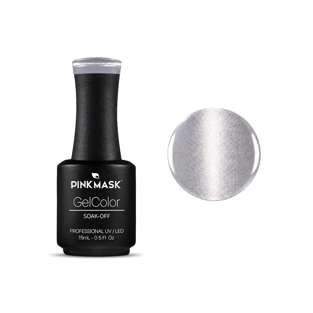 Moon Dust Pastel Cat Eye Gel Polish by Pink Mask - luminous magnetic gel polish with fine magnetic particles.
