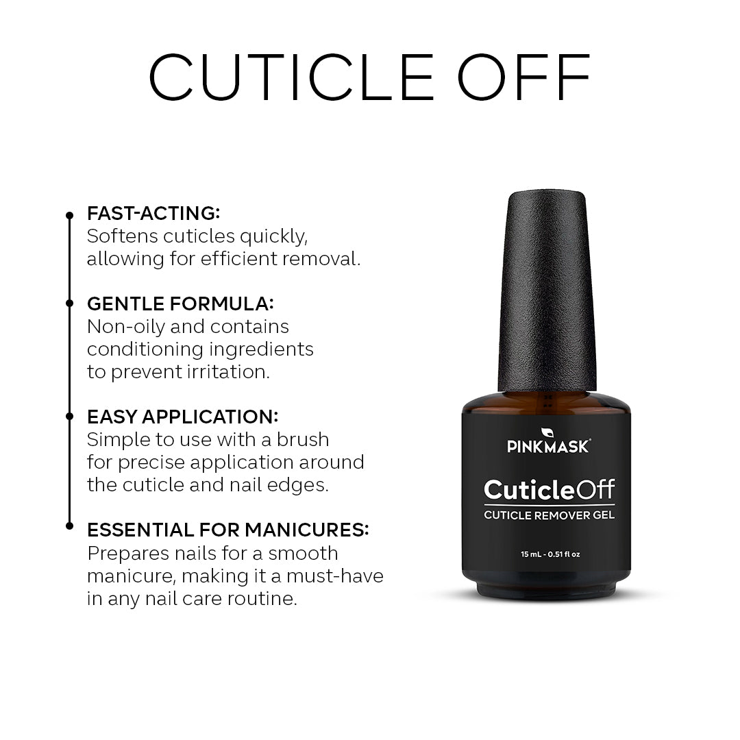 Cuticle Off Professional Cuticle Remover - Pink Mask - keratolytic cuticle softener for professional manicure and nail prep.