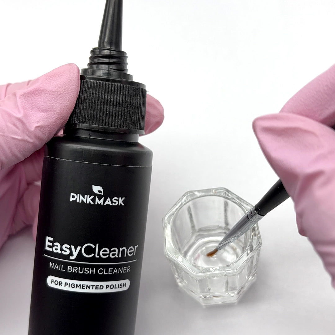 Professional Nail Brush Cleaner - Pink Mask - cleaner for gel, builder gel, polygel and nail art brushes.