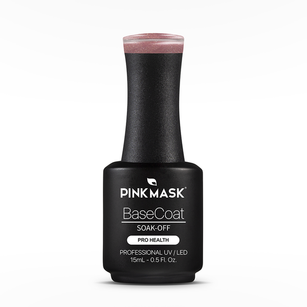 Gel Color - Rubber Base Coat - Sparkly Pink - Pink Mask USA - Gel Polish