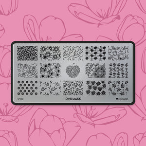 Stamping Plate: FLOWERS - Pink Mask USA - Stamping Plates - Gel Polish