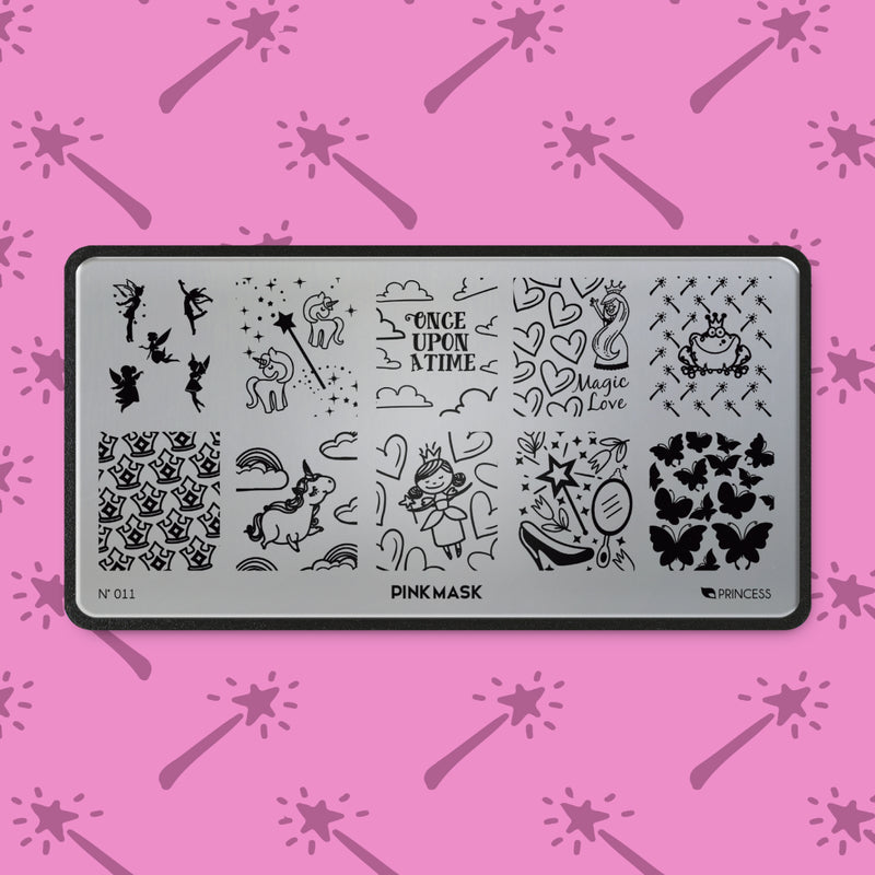 Stamping Plate: PRINCESS - Pink Mask USA - Stamping Plates - Gel Polish